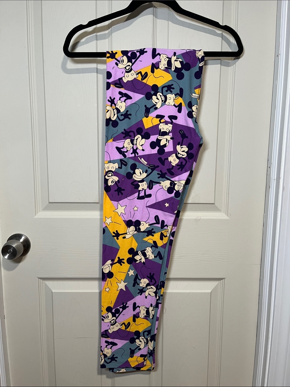 LuLaRoe Purple, Yellow & Gray Cartoon Character Leggings